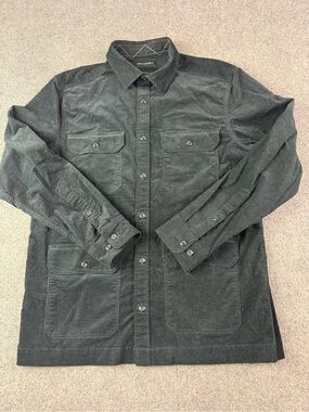 Banana Republic Standard Fit Mens Cotton Blend Corduroy Shacket Size M Black